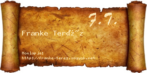 Franke Teréz névjegykártya
